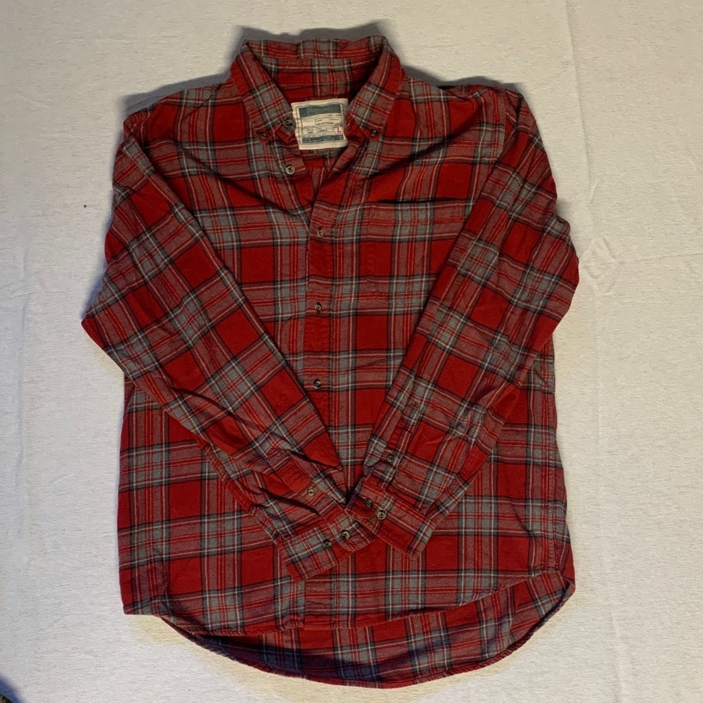 Northcrest Red and Gray Plaid Men's Shirt